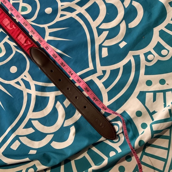 Vineyard Vines big whale belt sz 34 unisex made in USA, red blue canvas leather - Picture 7 of 9